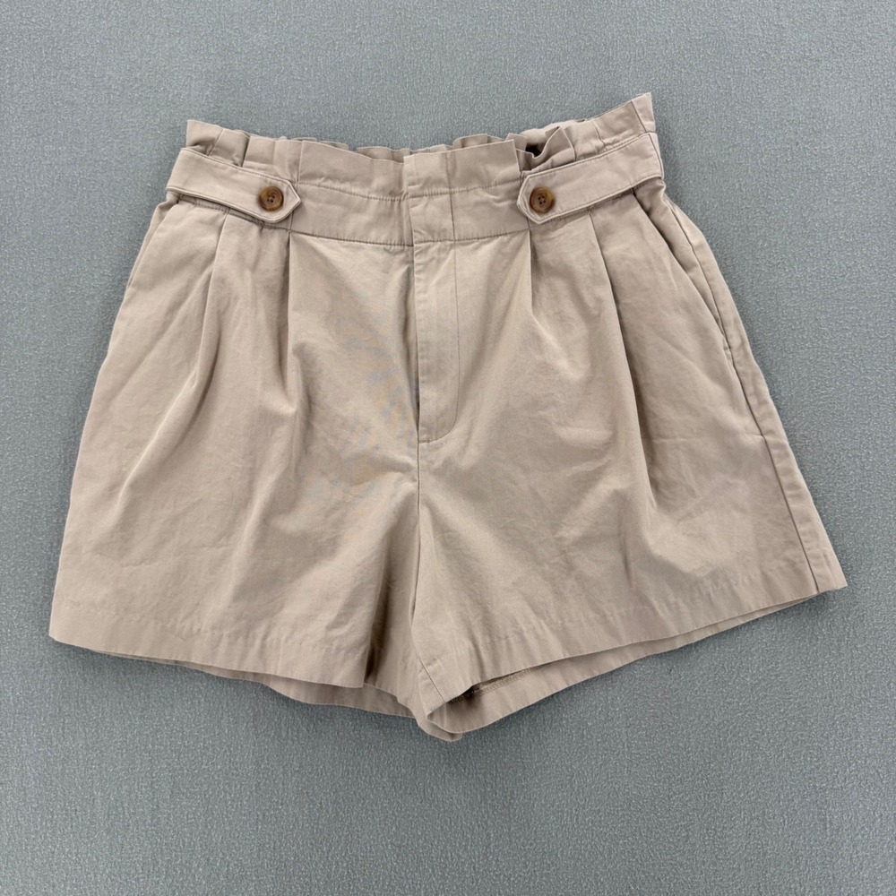 Banana Republic 100% Organic Cotton Paper Bag Waist Shorts Women Size 10